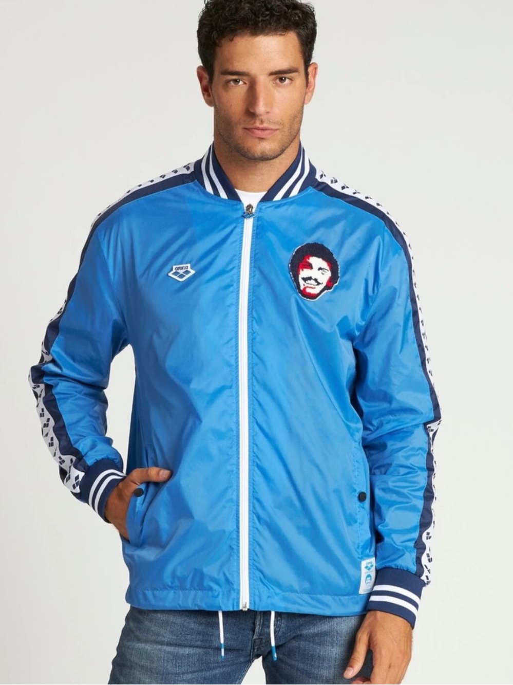 Arena Men's Blue Mark Spitz Icons Coach Jacket